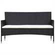 vidaXL 4 Piece Steel Small Sofa Set in Black/White/Cream