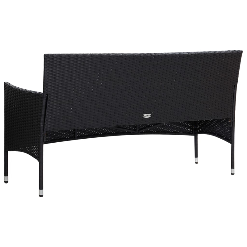 vidaXL 4 Piece Steel Small Sofa Set in Black/White/Cream