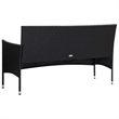 vidaXL 4 Piece Steel Small Sofa Set in Black/White/Cream