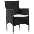 vidaXL 4 Piece Steel Small Sofa Set in Black/White/Cream