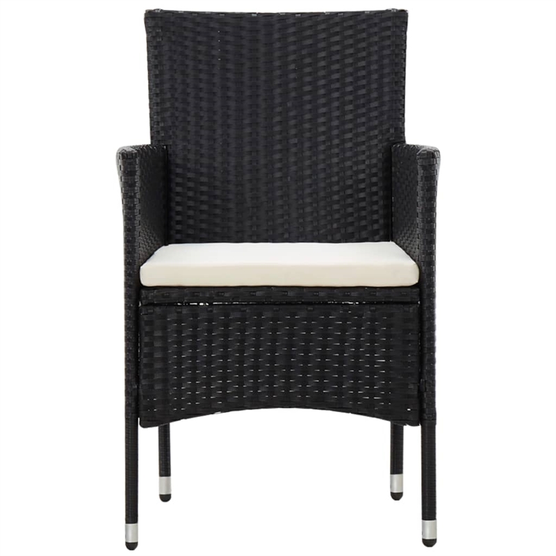 vidaXL 4 Piece Steel Small Sofa Set in Black/White/Cream