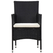 vidaXL 4 Piece Steel Small Sofa Set in Black/White/Cream