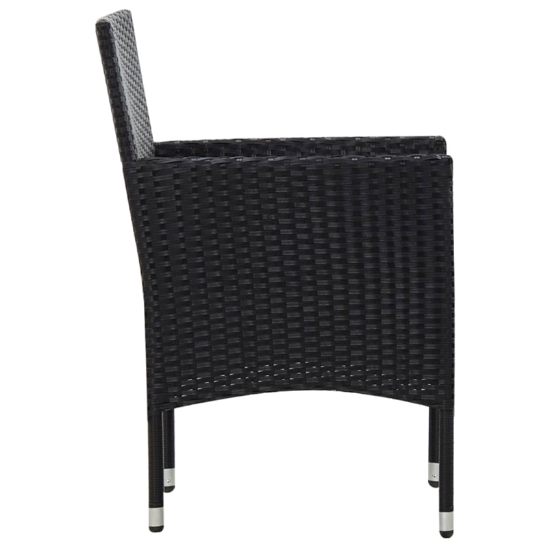 vidaXL 4 Piece Steel Small Sofa Set in Black/White/Cream