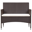 vidaXL 4 Piece Steel Sofa Set w/ Removable Covers in Brown