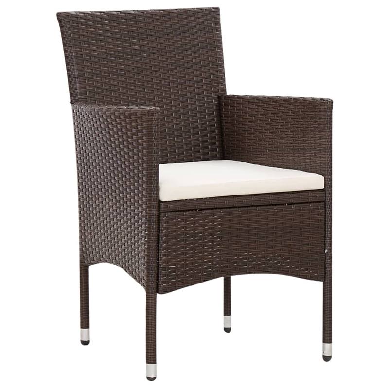 vidaXL 4 Piece Steel Sofa Set w/ Removable Covers in Brown