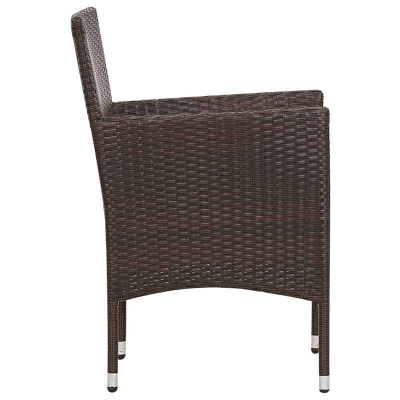 vidaXL 4 Piece Steel Sofa Set w/ Removable Covers in Brown