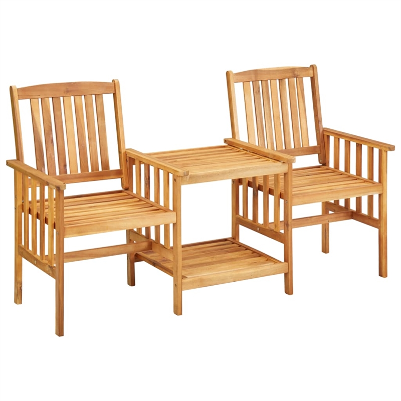 vidaXL Solid Acacia Wood Standard Bistro Set in Natural