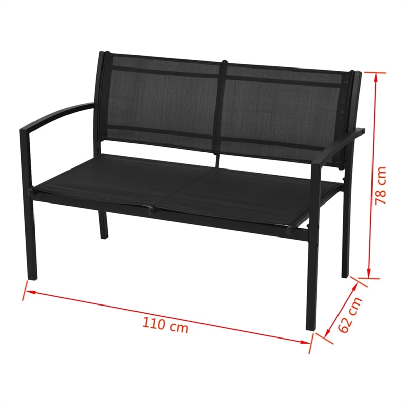 vidaXL 4 Piece Steel Patio Furniture Black
