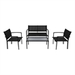 vidaXL 4 Piece Steel Patio Furniture Black