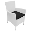 vidaXL 9 Piece Poly Rattan Large Furniture Set in White/Cream