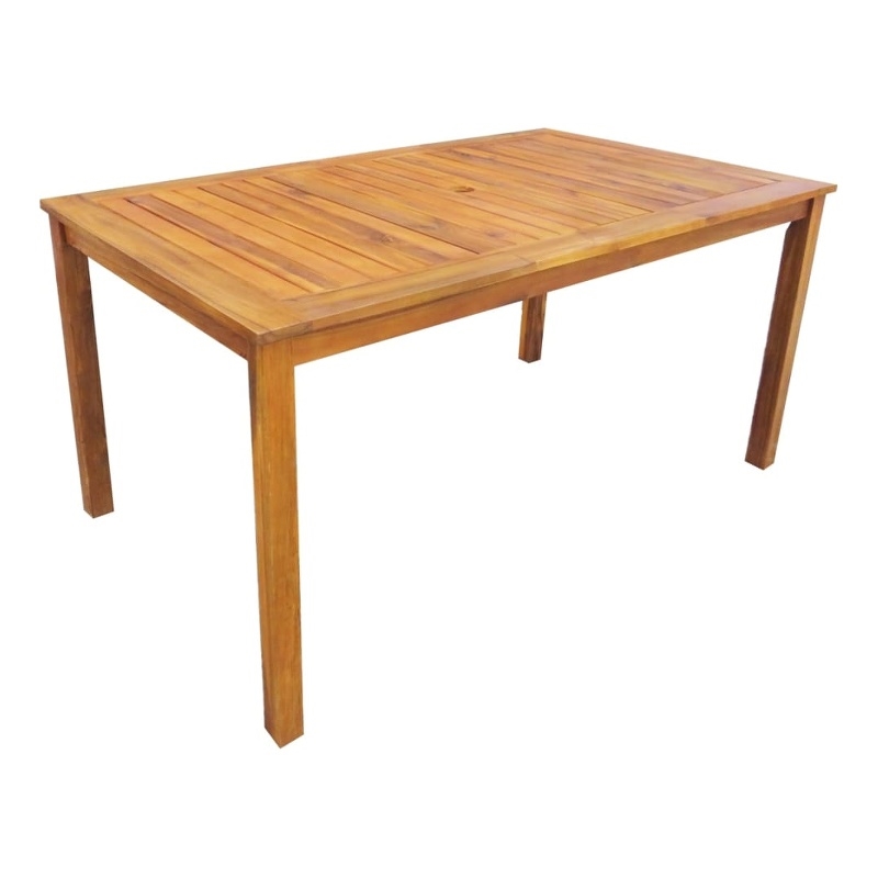vidaXL Solid Acacia Wood Medium Outdoor Table And Chair Brown