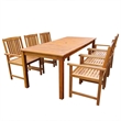 vidaXL Solid Acacia Wood Standard Outdoor Table And Chair Brown