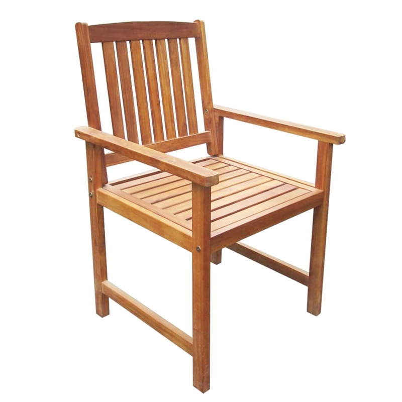vidaXL Solid Acacia Wood Standard Outdoor Table And Chair Brown