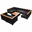 vidaXL Steel Sofa Set in Black/White/Brown/Cream