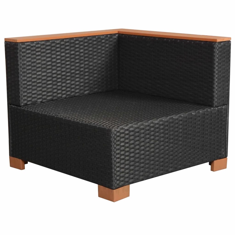 vidaXL Steel Sofa Set in Black/White/Brown/Cream
