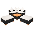 vidaXL 6 Piece Sofa Set in Black/Brown/Cream