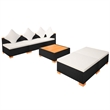 vidaXL 6 Piece Sofa Set in Black/Brown/Cream