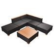 vidaXL 6 Piece Sofa Set in Black/Brown/Cream