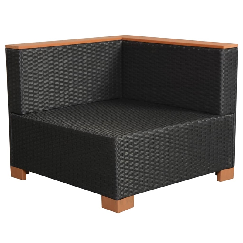 vidaXL 6 Piece Sofa Set in Black/Brown/Cream