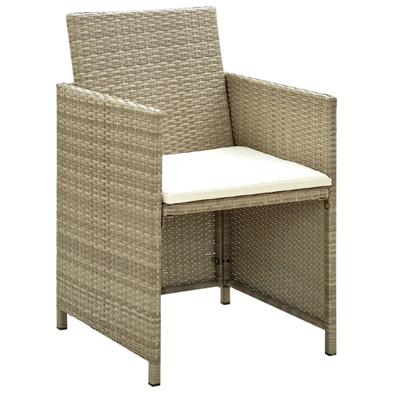 vidaXL 4 Piece Steel Sofa Set in White/Cream/Beige