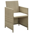 vidaXL 4 Piece Steel Sofa Set in White/Cream/Beige