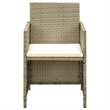 vidaXL 4 Piece Steel Sofa Set in White/Cream/Beige