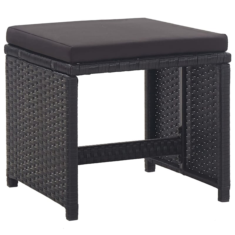 vidaXL 17 Piece Poly Rattan Furniture Set in Black