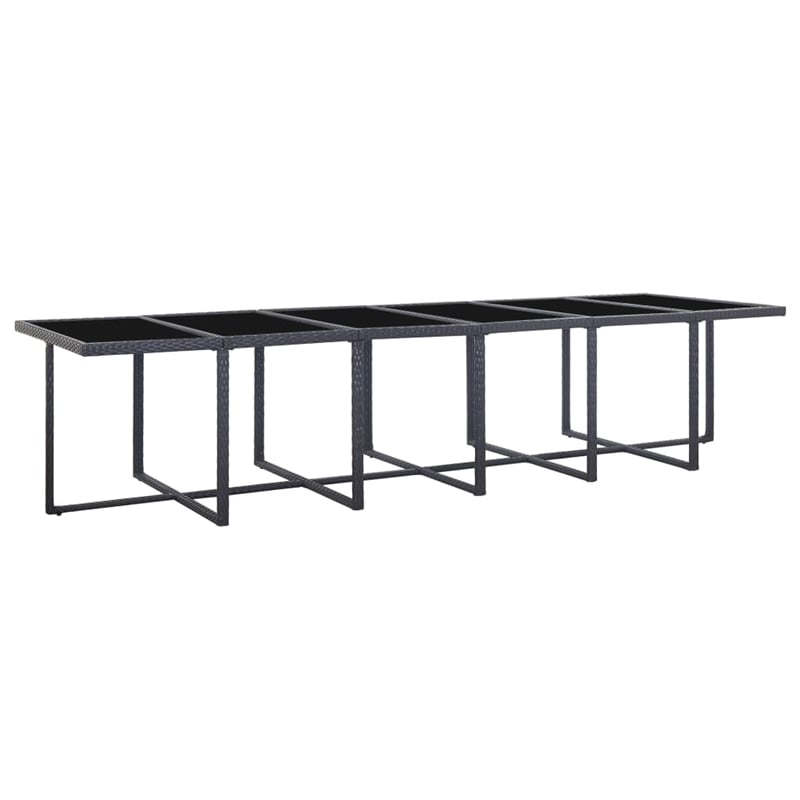 vidaXL 17 Piece Poly Rattan Furniture Set in Black