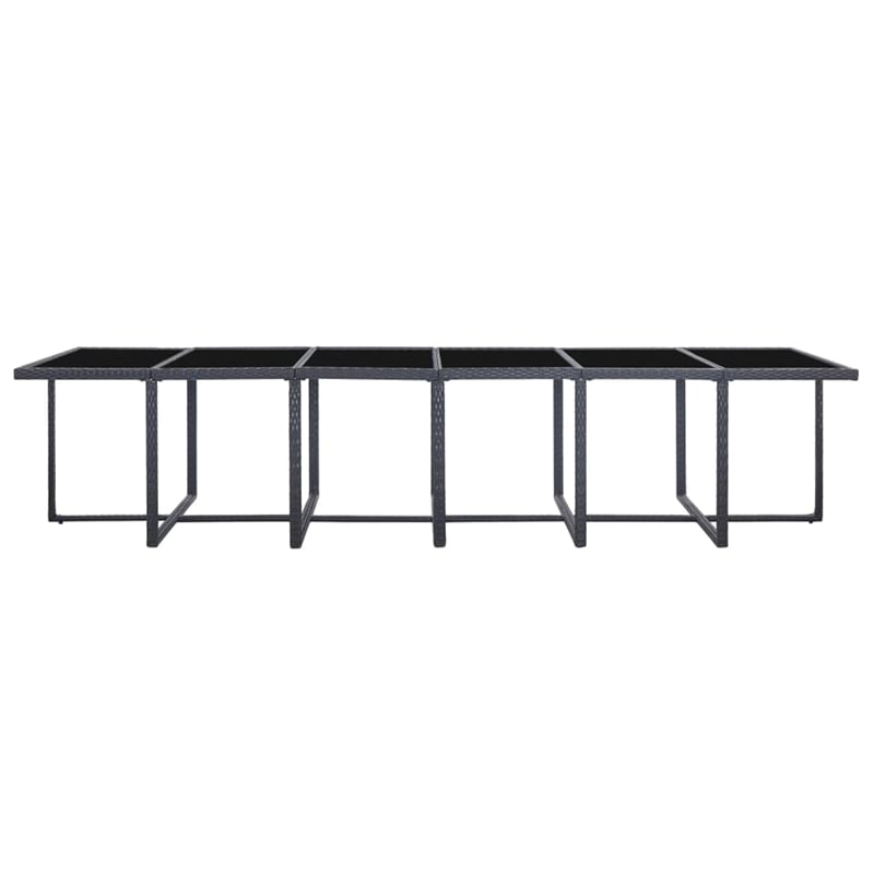 vidaXL 17 Piece Poly Rattan Furniture Set in Black