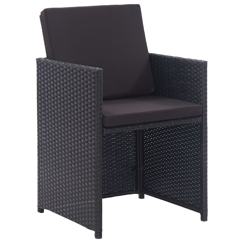 vidaXL 17 Piece Poly Rattan Furniture Set in Black