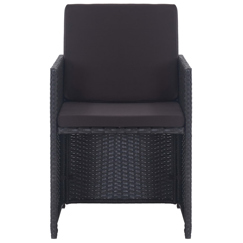 vidaXL 17 Piece Poly Rattan Furniture Set in Black
