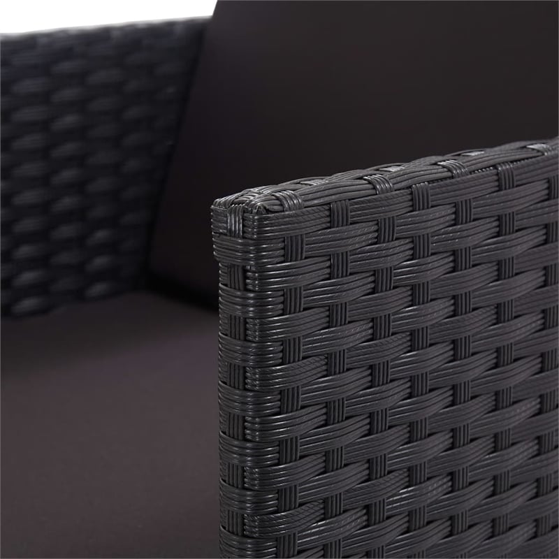 vidaXL 17 Piece Poly Rattan Furniture Set in Black
