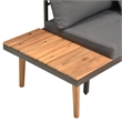 vidaXL 4 Piece Solid Acacia Wood Sofa Set in Gray