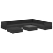 vidaXL 8 Piece Steel Garden Lounge Set in Black