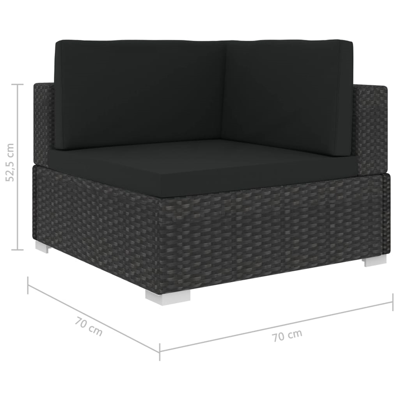 vidaXL 8 Piece Steel Garden Lounge Set in Black