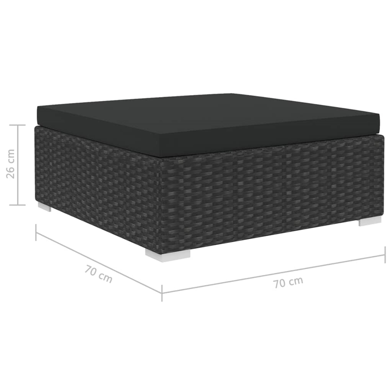 vidaXL 8 Piece Steel Garden Lounge Set in Black