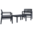 vidaXL 3 Piece Plastic Standard Furniture Set in Anthracite