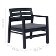 vidaXL 3 Piece Plastic Standard Furniture Set in Anthracite