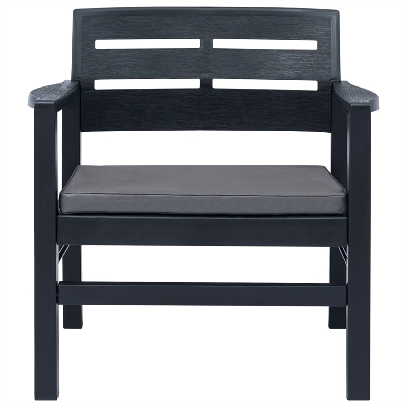 vidaXL 3 Piece Plastic Standard Furniture Set in Anthracite