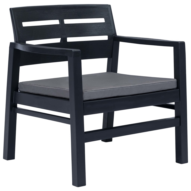 vidaXL 3 Piece Plastic Standard Furniture Set in Anthracite