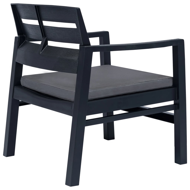 vidaXL 3 Piece Plastic Standard Furniture Set in Anthracite