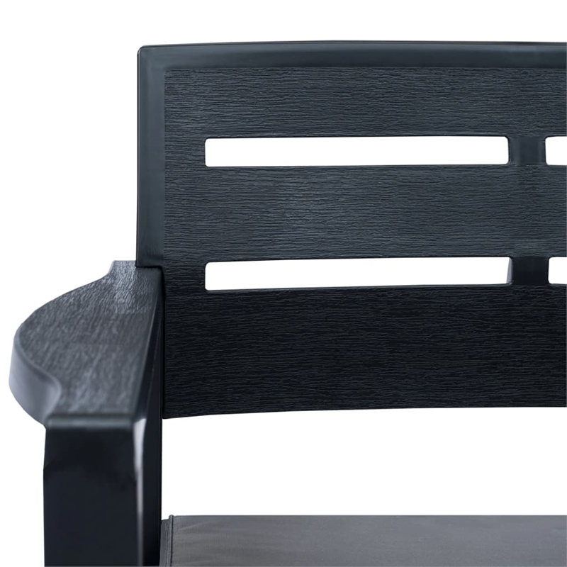 vidaXL 3 Piece Plastic Standard Furniture Set in Anthracite