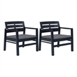vidaXL 3 Piece Plastic Standard Furniture Set in Anthracite