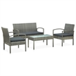 vidaXL Poly Rattan Sofa Set in Gray