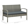 vidaXL Poly Rattan Sofa Set in Gray