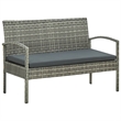 vidaXL Poly Rattan Sofa Set in Gray