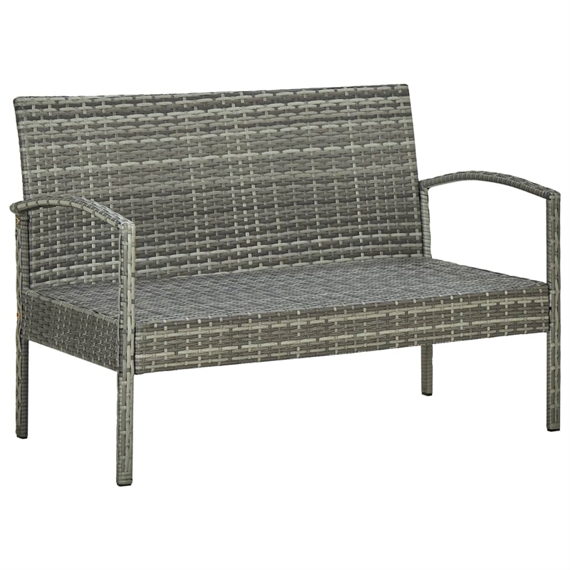 vidaXL Poly Rattan Sofa Set in Gray