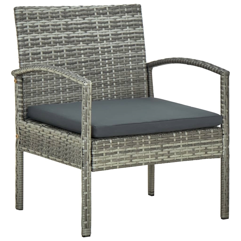 vidaXL Poly Rattan Sofa Set in Gray