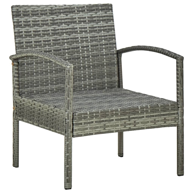 vidaXL Poly Rattan Sofa Set in Gray