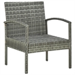 vidaXL Poly Rattan Sofa Set in Gray